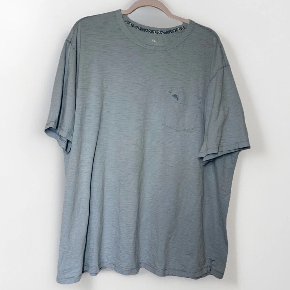 Tommy Bahama Bali Beach Crew T-Shirt Men 1XLB Big Blue Slub Jersey Marlin Logo